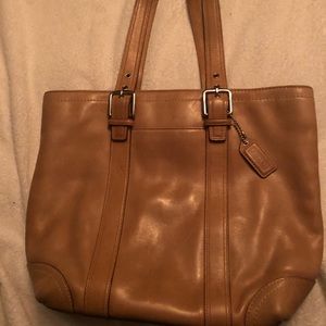 Tan Coach purse